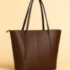 ZEENORA Brown Rexine Tote Bag for Girls School Office Use