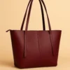ZEENORA Brown Rexine Tote Bag for Girls School Office Use