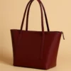 ZEENORA Brown Rexine Tote Bag for Girls School Office Use