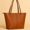 ZEENORA Brown Rexine Tote Bag for Girls School Office Use
