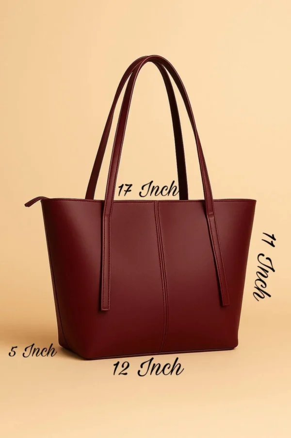 ZEENORA Brown Rexine Tote Bag for Girls School Office Use